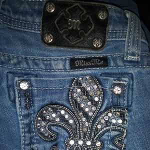 Girls Miss Me Medium Wash Jeans Bling Size 10